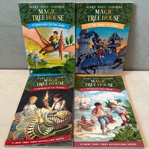 Magic Tree House Book Lot #1-4 Mary Pope Osborne Paperback Chapter Books Used